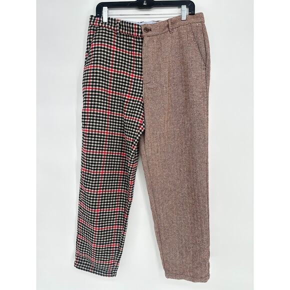 Rowing Blazers x Target Pants Mens 33Wx32L Wool Blend Tweed Plaid Herringbone - Picture 1 of 10
